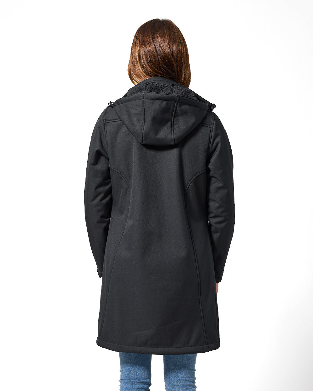 Ersa Long Softshell Coat in Black