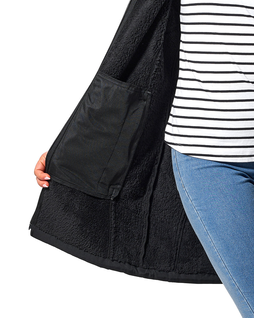 Ersa Long Softshell Coat in Black