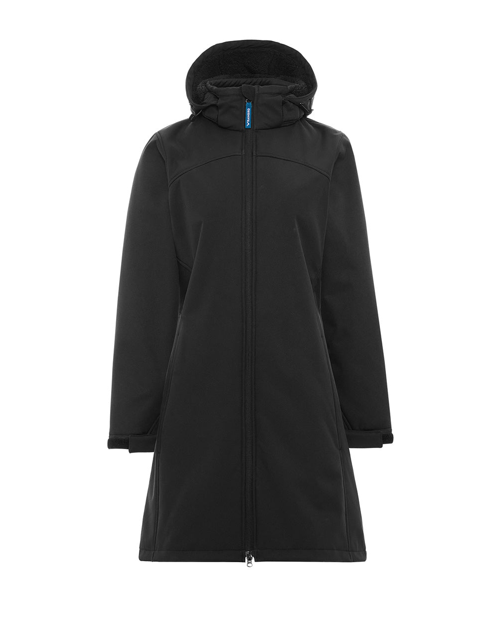 Ersa Long Softshell Coat in Black