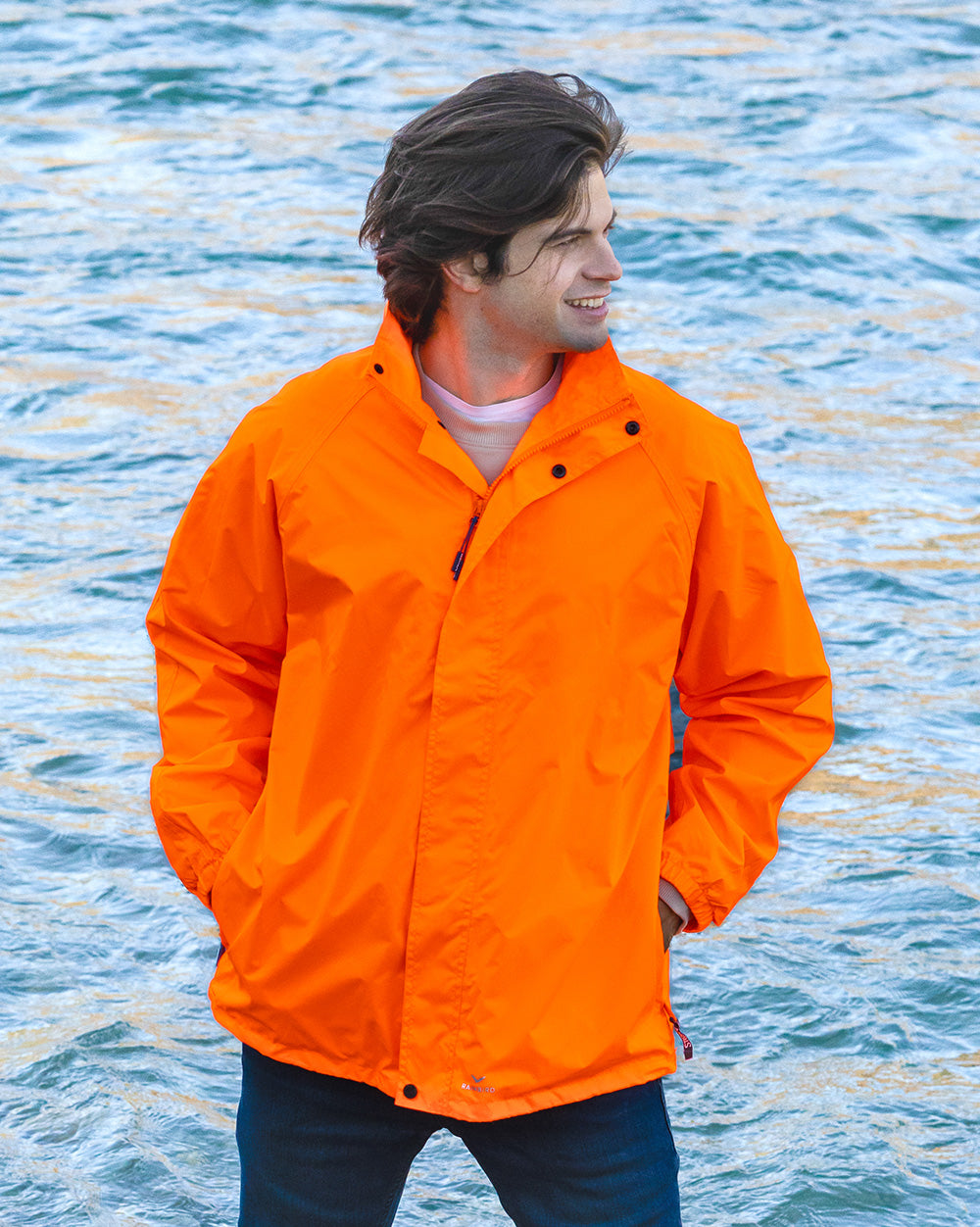 Mens orange clearance rain jacket