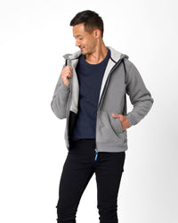 Taylor Sherpa Hoodie in Steel Grey