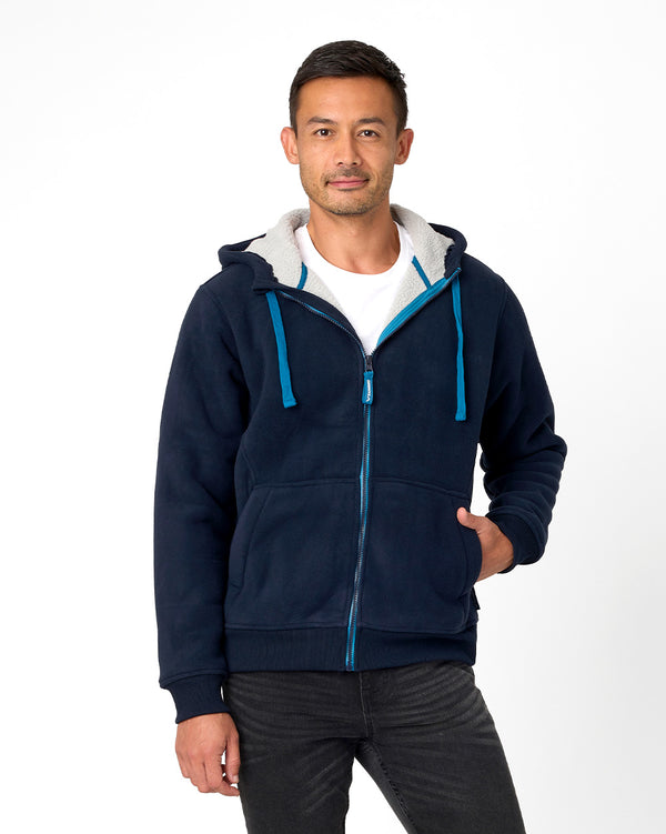 Taylor Sherpa Hoodie in Navy